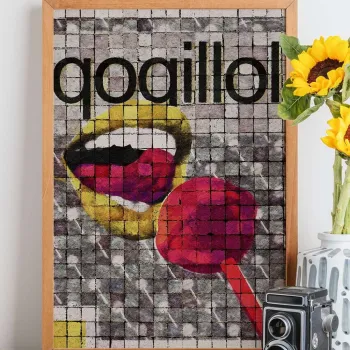 Tablou decorativ, Popmosaic12, LEMN SOLID, MDF, Multicolor imagine
