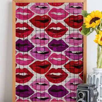 Tablou decorativ, Popmosaic17, LEMN SOLID, MDF, Multicolor imagine
