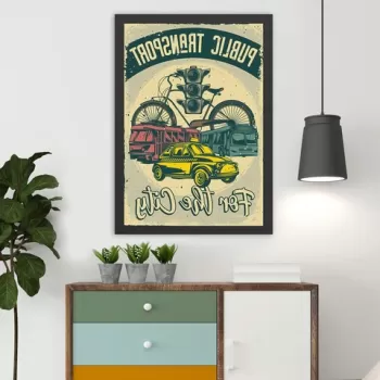 Tablou decorativ, Public Transport (55 x 75), MDF , Polistiren, Multicolor imagine