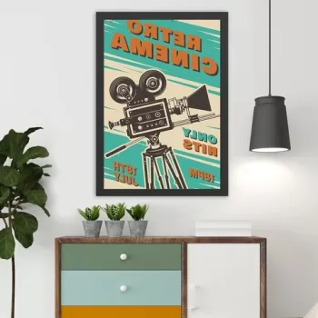 Tablou decorativ, Retro Cinema 2 (55 x 75), MDF , Polistiren, Multicolor imagine