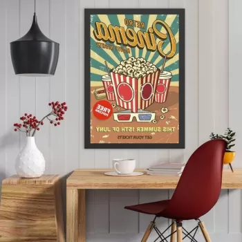 Tablou decorativ, Retro Cinema 6 (35 x 45), MDF , Polistiren, Multicolor imagine
