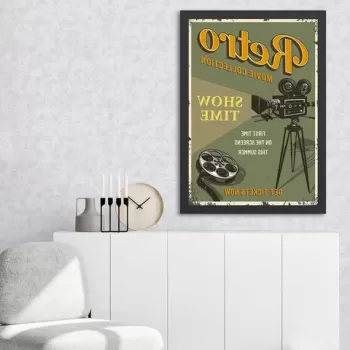 Tablou decorativ, Retro Movie 2 (35 x 45), MDF , Polistiren, Multicolor imagine