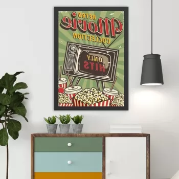 Tablou decorativ, Retro Movie Collection 2 (40 x 55), MDF , Polistiren, Multicolor imagine