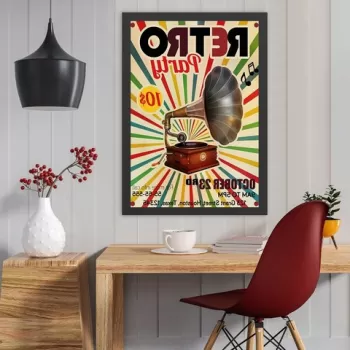 Tablou decorativ, Retro Party (55 x 75), MDF , Polistiren, Multicolor imagine