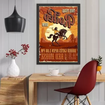 Tablou decorativ, Rodeo (40 x 55), MDF , Polistiren, Multicolor imagine