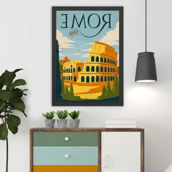 Tablou decorativ, Rome 2 (55 x 75), MDF , Polistiren, Multicolor imagine