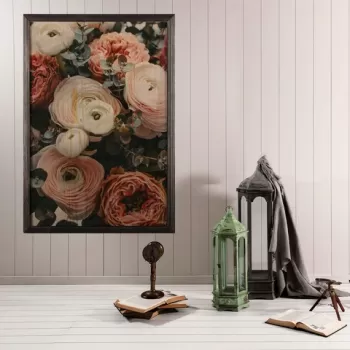 Tablou decorativ, Roses XL, Lemn, Lemn, Multicolor imagine