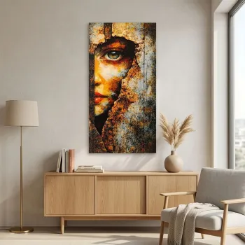 Tablou decorativ, Rusta, MDF, Dimensiuni: 33 x 68 cm, Multicolor imagine