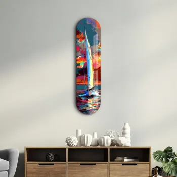 Tablou decorativ, Sailing Boat Painting 1, Dimensiune: 20 x 80 cm, Multicolor imagine