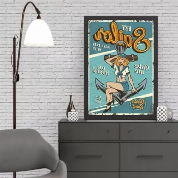 Tablou decorativ, Sailor (35 x 45), MDF , Polistiren, Multicolor imagine