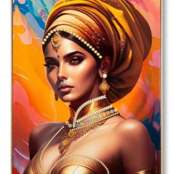 Tablou decorativ Samira -A, Mauro Ferretti, 72x102 cm, canvas pictat/lemn de brad, multicolor imagine