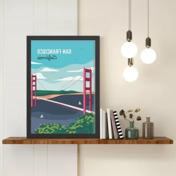 Tablou decorativ, San Francisco 3 (55 x 75), MDF , Polistiren, Multicolor imagine