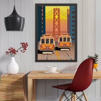 Tablou decorativ, San Francisco (35 x 45), MDF , Polistiren, Multicolor imagine