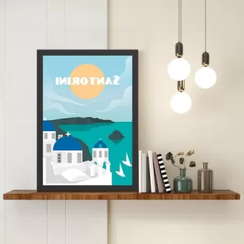 Tablou decorativ, Santorini 2 (55 x 75), MDF , Polistiren, Multicolor imagine