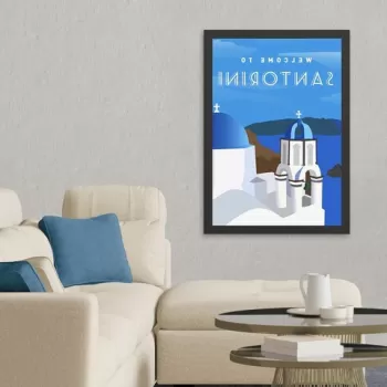 Tablou decorativ, Santorini 3 (40 x 55), MDF , Polistiren, Multicolor imagine