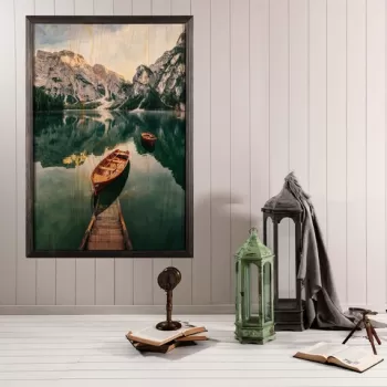 Tablou decorativ, Serenity, Lemn, Lemn, Multicolor imagine