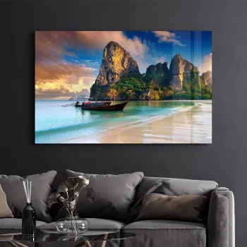 Tablou decorativ, SPR-1329, Sticla temperata, Dimensiuni: 46 x 72 cm, Multicolor imagine