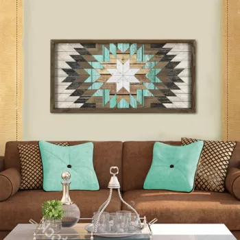 Tablou decorativ, TAH013, MDF, Imprimat UV, Maro / Gri / Alb / Albastru imagine