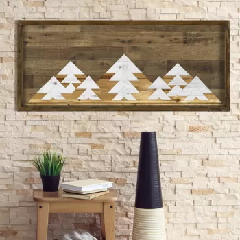 Tablou decorativ, TAH017, MDF, Imprimat UV, Maro/Alb imagine