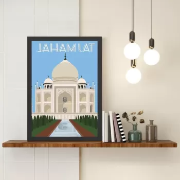 Tablou decorativ, Taj Mahal (55 x 75), MDF , Polistiren, Multicolor imagine