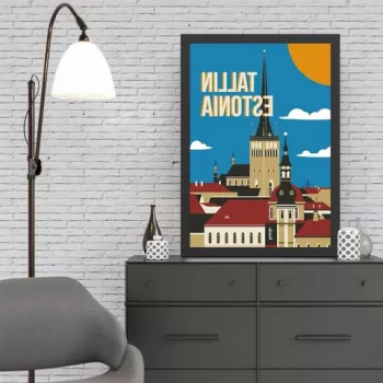 Tablou decorativ, Tallin (55 x 75), MDF , Polistiren, Multicolor imagine