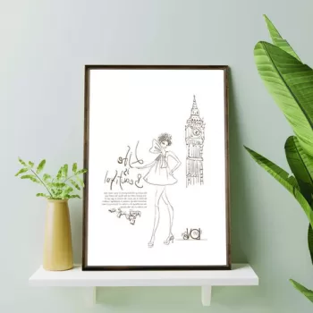 Tablou decorativ, TD004, Lemn, Desenat manual, Natural imagine