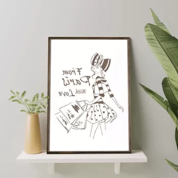 Tablou decorativ, TD005, Lemn, Desenat manual, Natural imagine