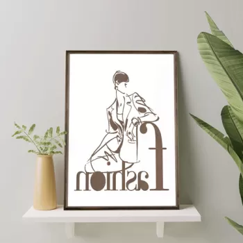 Tablou decorativ, TD006, Lemn, Desenat manual, Natural imagine