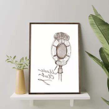 Tablou decorativ, TD009, Lemn, Desenat manual, Natural imagine