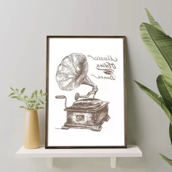 Tablou decorativ, TD010, Lemn, Desenat manual, Natural imagine