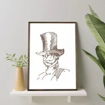 Tablou decorativ, TD014, Lemn, Desenat manual, Natural imagine