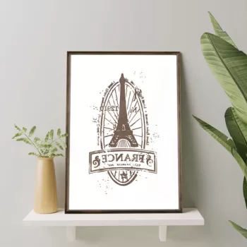 Tablou decorativ, TD018, Lemn, Desenat manual, Natural imagine