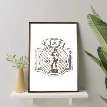 Tablou decorativ, TD019, Lemn, Desenat manual, Natural imagine