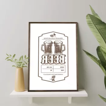 Tablou decorativ, TD023, Lemn, Desenat manual, Natural imagine