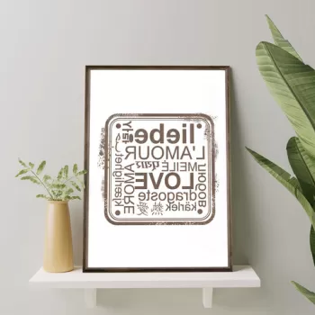 Tablou decorativ, TD025, Lemn, Desenat manual, Natural imagine