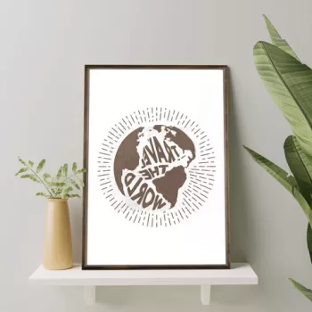 Tablou decorativ, TD028, Lemn, Desenat manual, Natural imagine