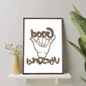 Tablou decorativ, TD029, Lemn, Desenat manual, Natural imagine