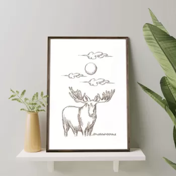 Tablou decorativ, TD033, Lemn, Desenat manual, Natural imagine