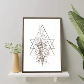 Tablou decorativ, TD035, Lemn, Desenat manual, Natural imagine