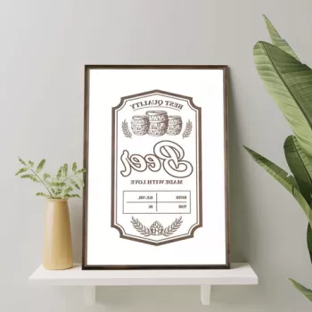 Tablou decorativ, TD036, Lemn, Desenat manual, Natural imagine