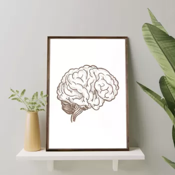 Tablou decorativ, TD038, Lemn, Desenat manual, Natural imagine