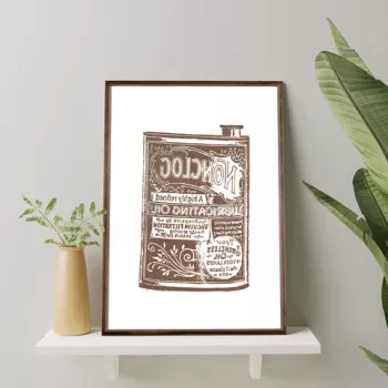 Tablou decorativ, TD040, Lemn, Desenat manual, Natural imagine