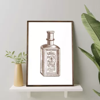 Tablou decorativ, TD042, Lemn, Desenat manual, Natural imagine