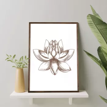 Tablou decorativ, TD043, Lemn, Desenat manual, Natural imagine