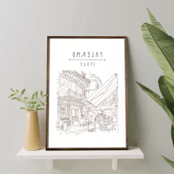 Tablou decorativ, TD044, Lemn, Desenat manual, Natural imagine