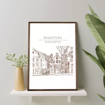 Tablou decorativ, TD049, Lemn, Desenat manual, Natural imagine