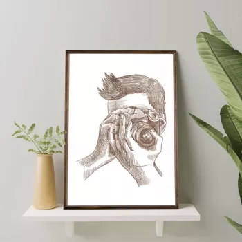 Tablou decorativ, TD052, Lemn, Desenat manual, Natural imagine