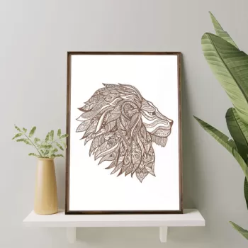 Tablou decorativ, TD054, Lemn, Desenat manual, Natural imagine