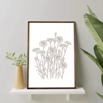 Tablou decorativ, TD055, Lemn, Desenat manual, Natural imagine