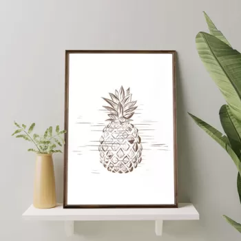 Tablou decorativ, TD058, Lemn, Desenat manual, Natural imagine